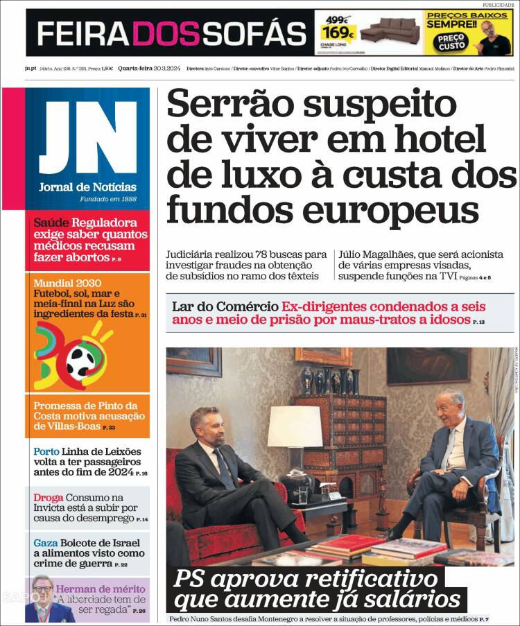 Portada de Jornal de Notícias (Portugal)