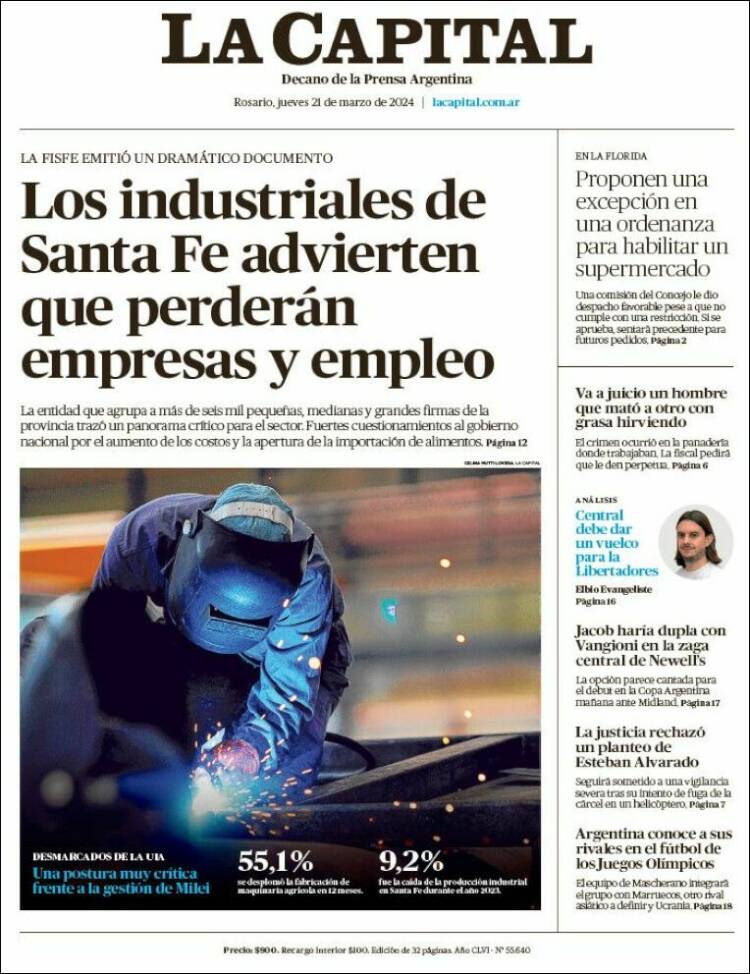 Portada de La Capital - Rosario (Argentina)