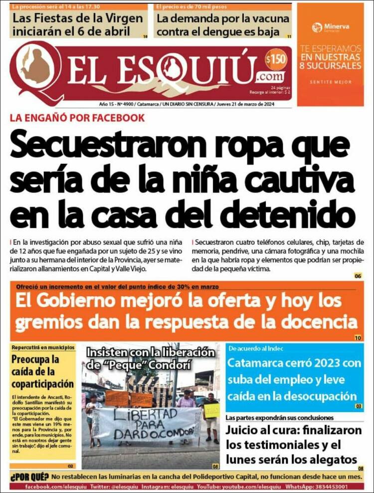 Portada de El Esquiu (Argentina)