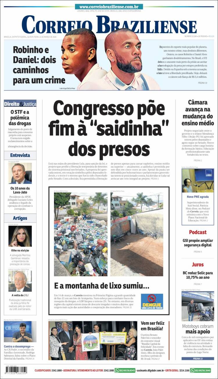 Portada de Correio Braziliense (Brasil)