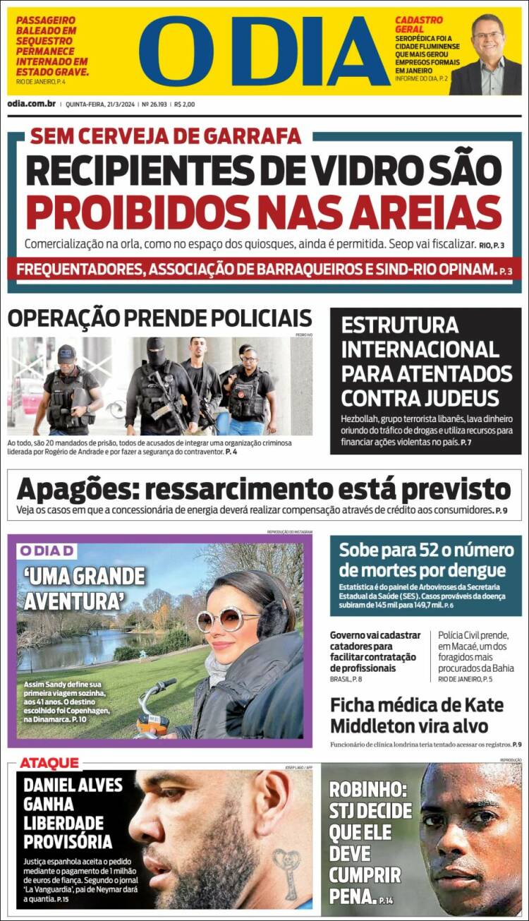Portada de O Dia (Brasil)