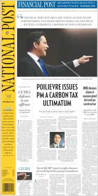 Portada de The National Post (Canadá)