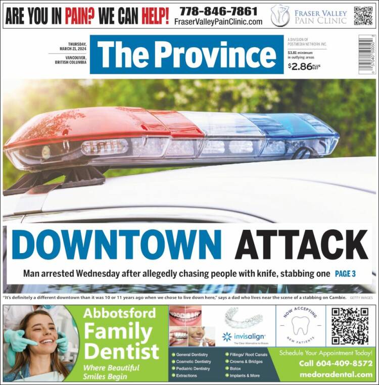 Portada de The Province (Canadá)