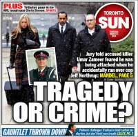 Portada de The Toronto Sun (Canadá)