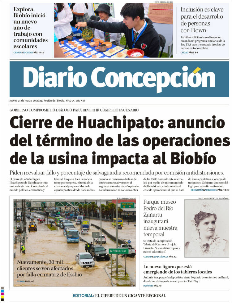 Portada de Diario de Concepción (Chile)