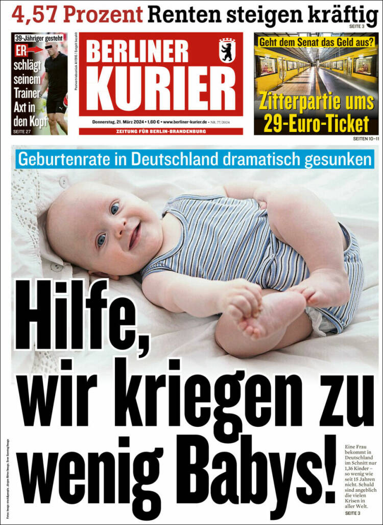 Portada de Berliner Kurier - Startseite BK (Alemania)