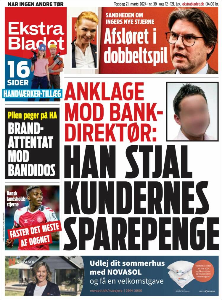 Portada de Ekstra Bladet (Dinamarca)
