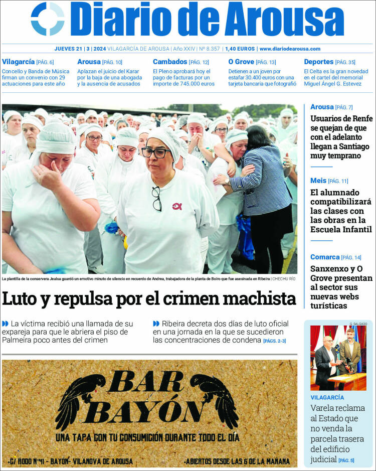 Portada de Diario de Arousa (España)