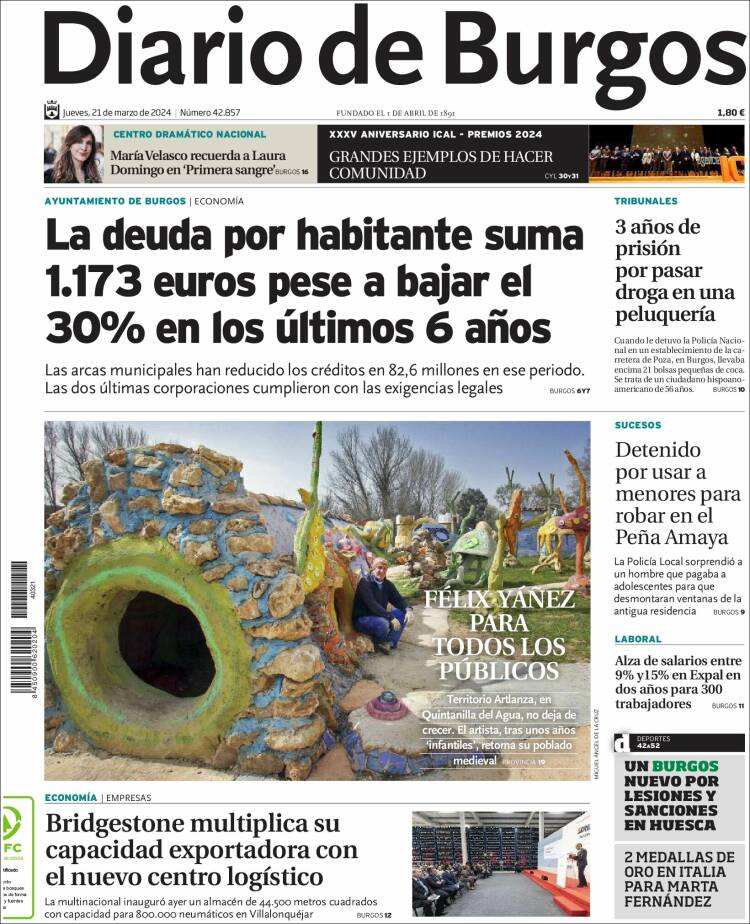 Portada de Diario de Burgos (España)
