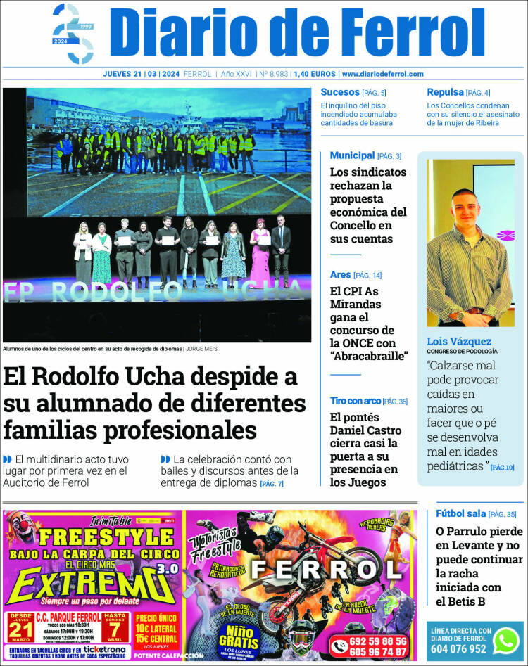 Portada de Diario de Ferrol (España)