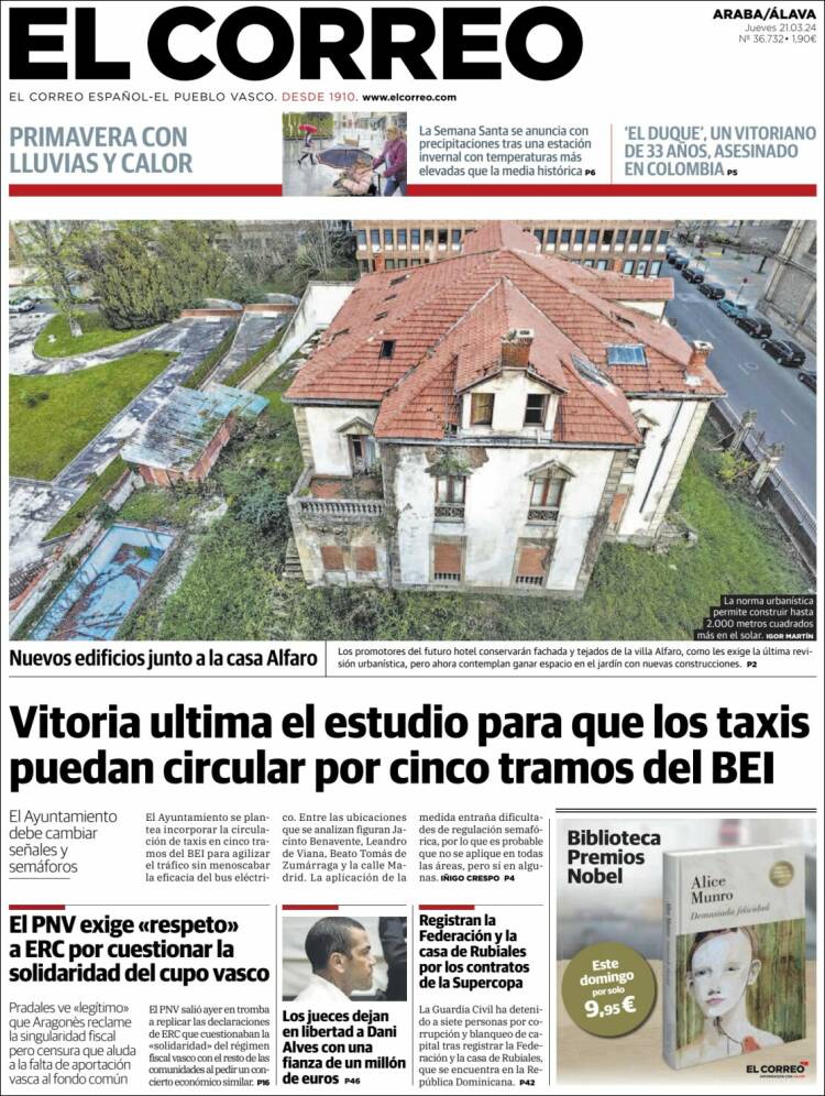 Portada de El Correo - Álava (España)