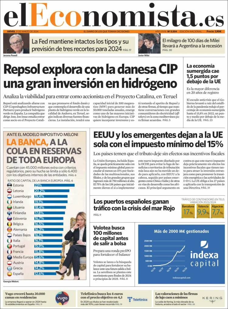 Portada de El Economista (Espa&ntilde;a)