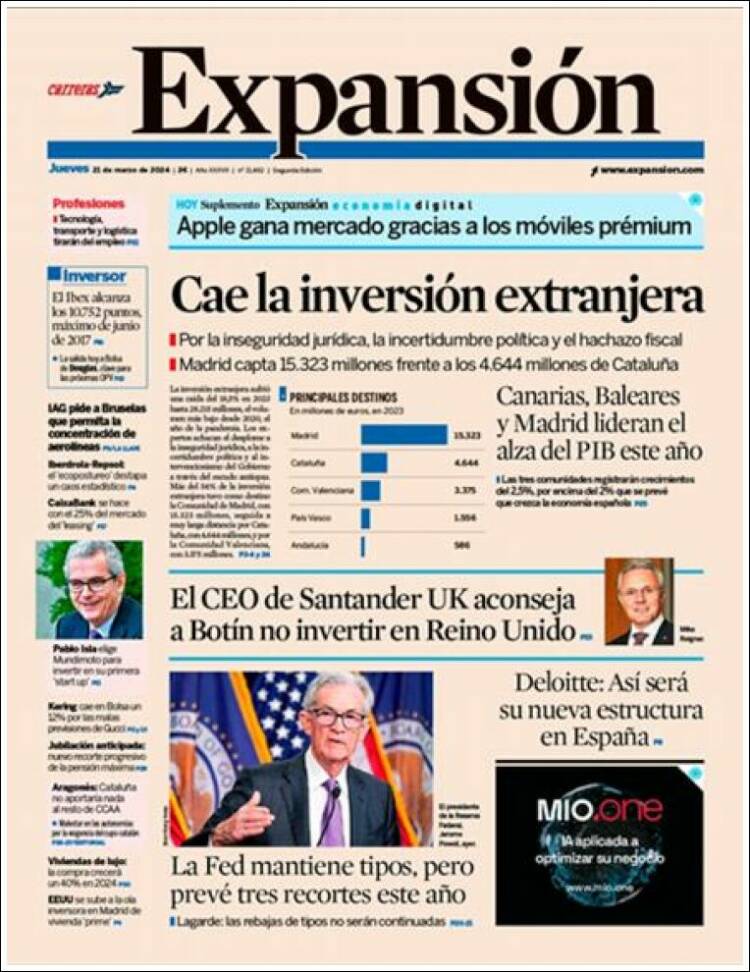 Portada de Expansión (Espa&ntilde;a)