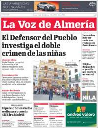 Portada de La Voz de Almería (España)