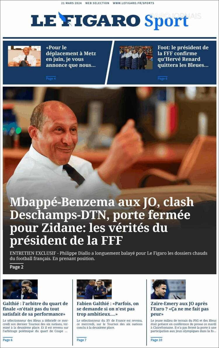 Portada de Le Figaro Sport (Francia)