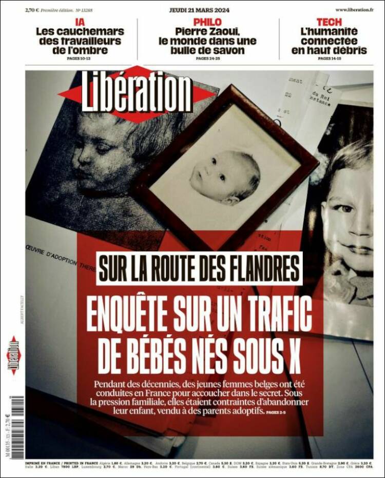Portada de Libération (Francia)