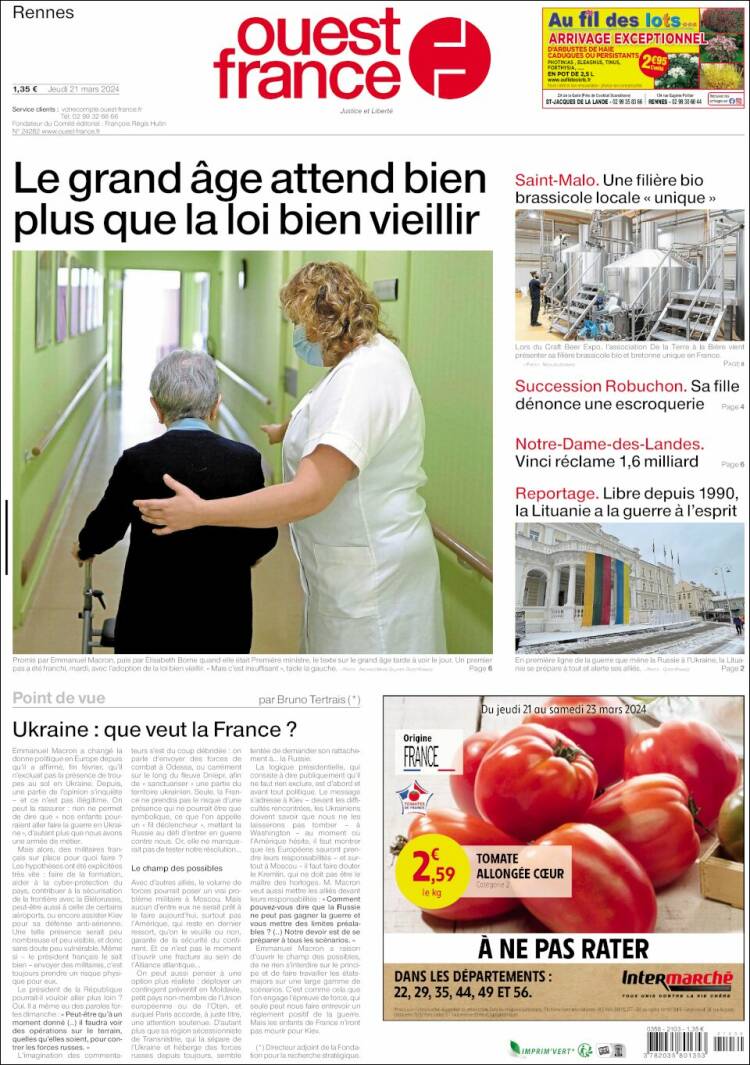 Portada de Ouest France (Francia)