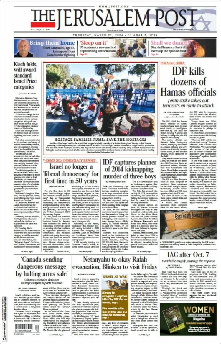 Portada de The Jerusalem Post (Israel)