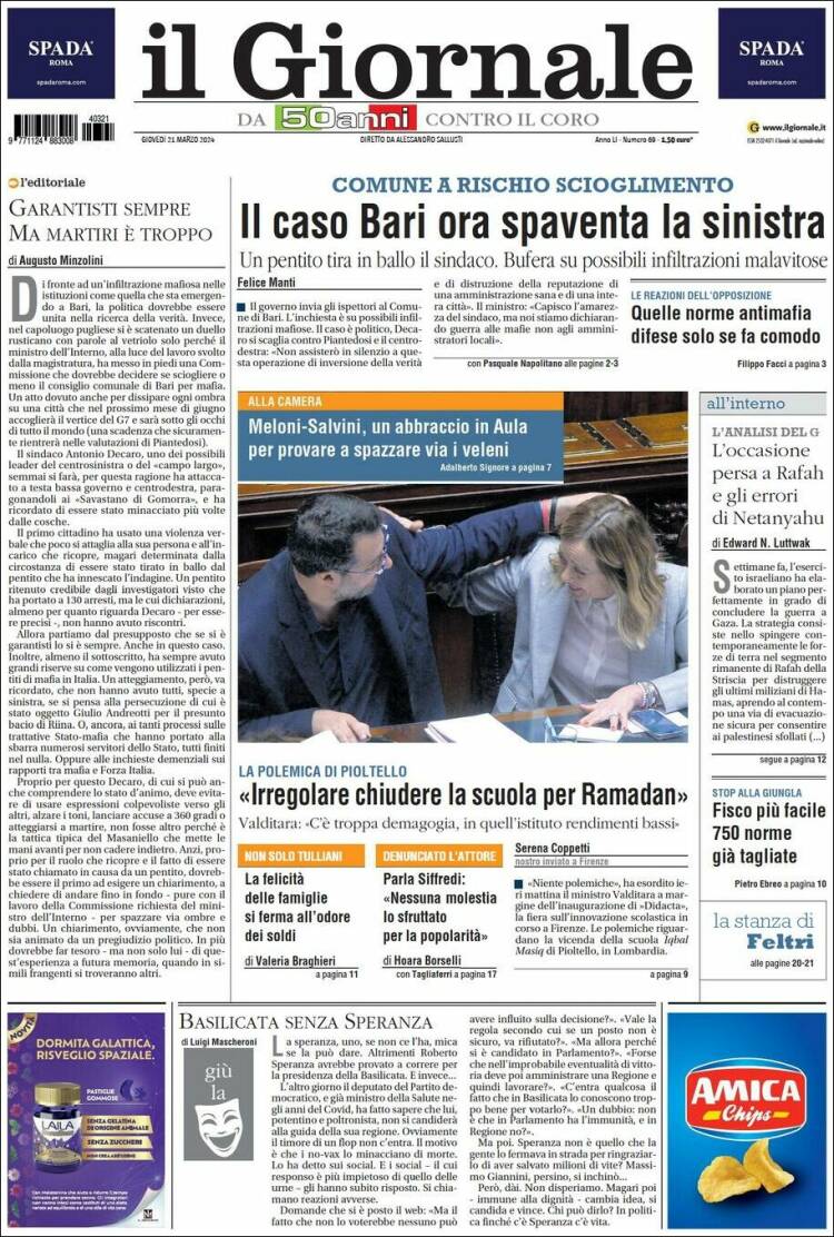 Portada de il Giornale (Italia)