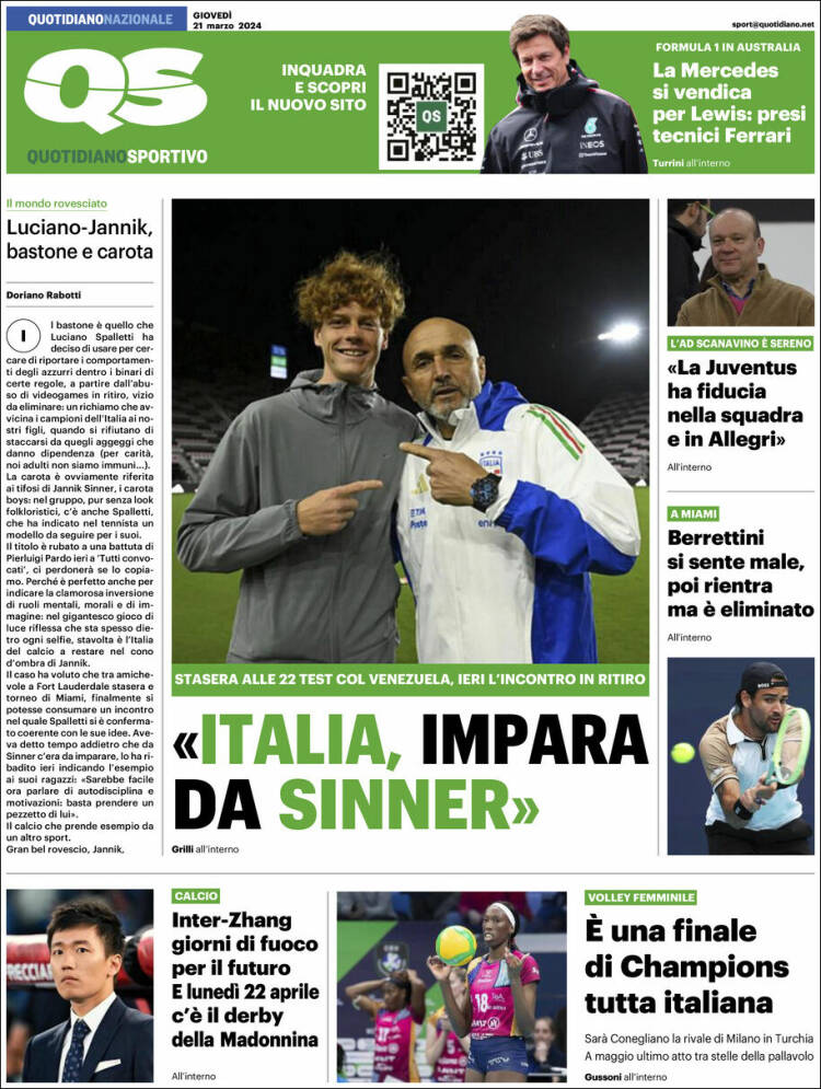 Portada de Quotidiano Sportivo (Italia)