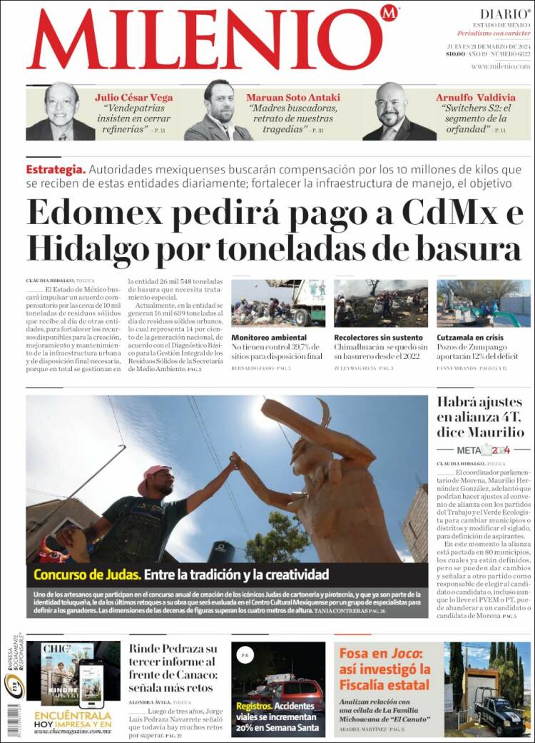 Portada de Milenio - Estado de México (México)