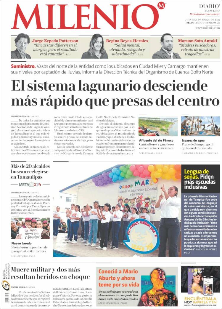 Portada de Milenio - Tamaulipas (México)
