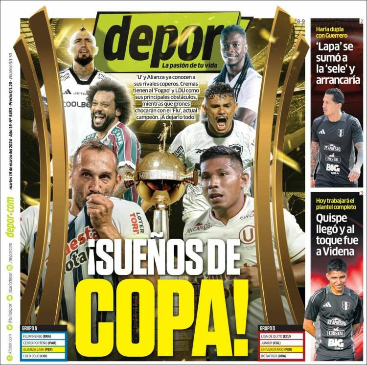 Portada de Depor (Per&uacute;)
