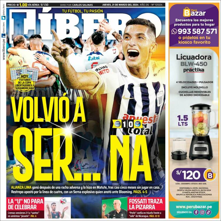 Portada de Líbero (Per&uacute;)