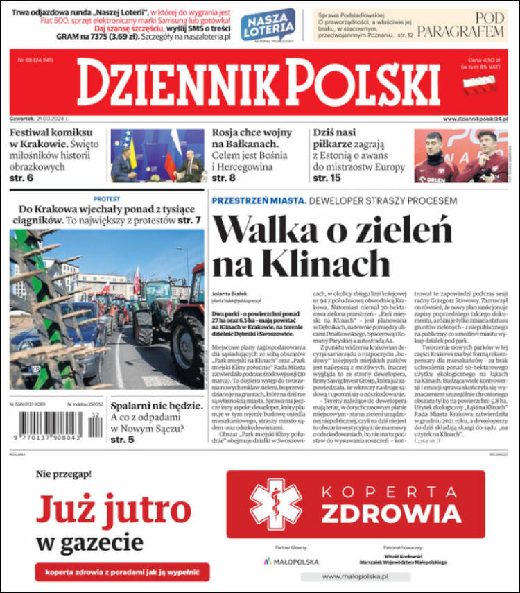 Portada de Dziennik (Polonia)