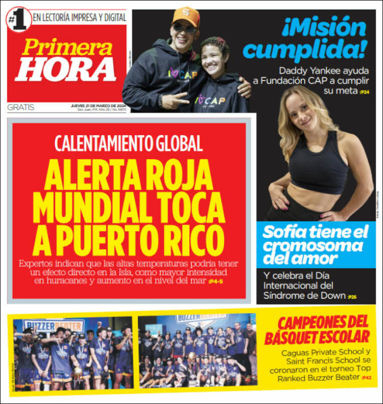 Portada de Primera Hora (Puerto Rico)