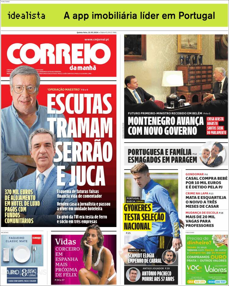 Portada de Correio da Manhã (Portugal)