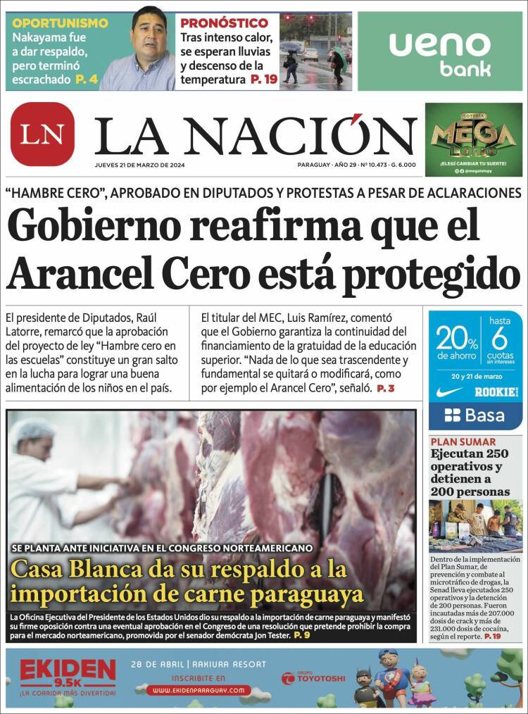 Portada de La Nación (Paraguay)