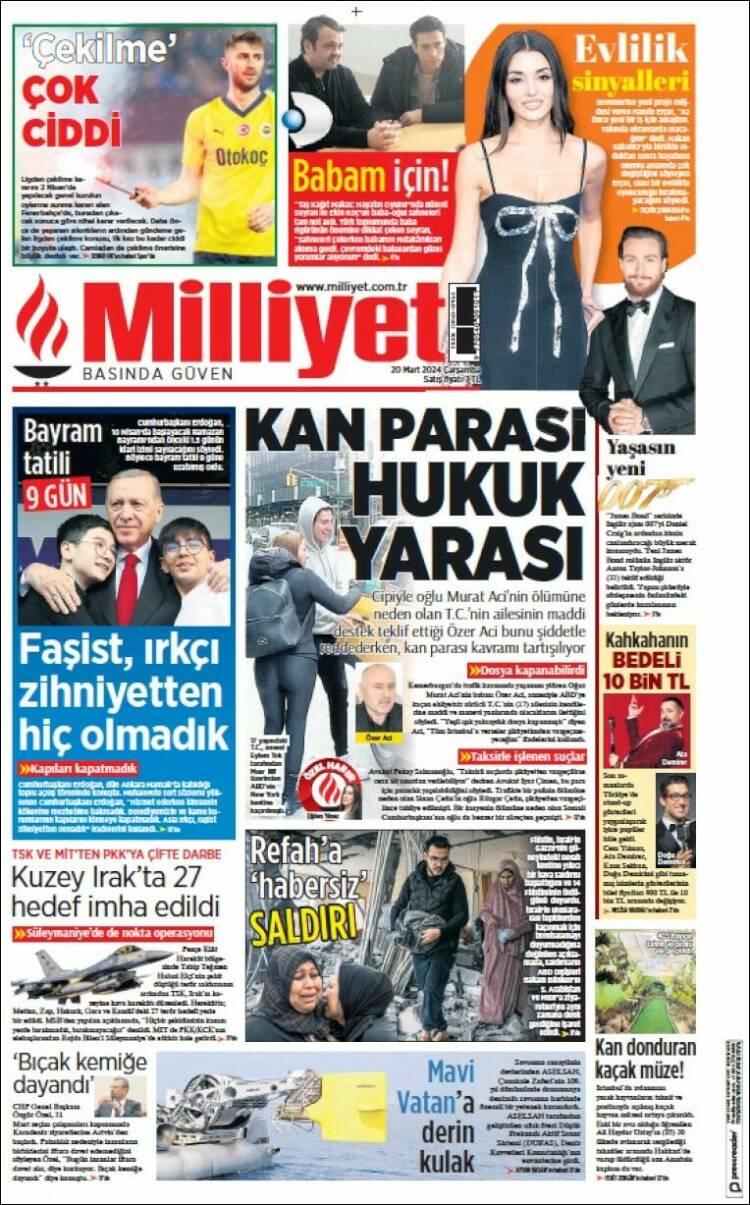 Portada de Milliyet (Turqu&iacute;a)