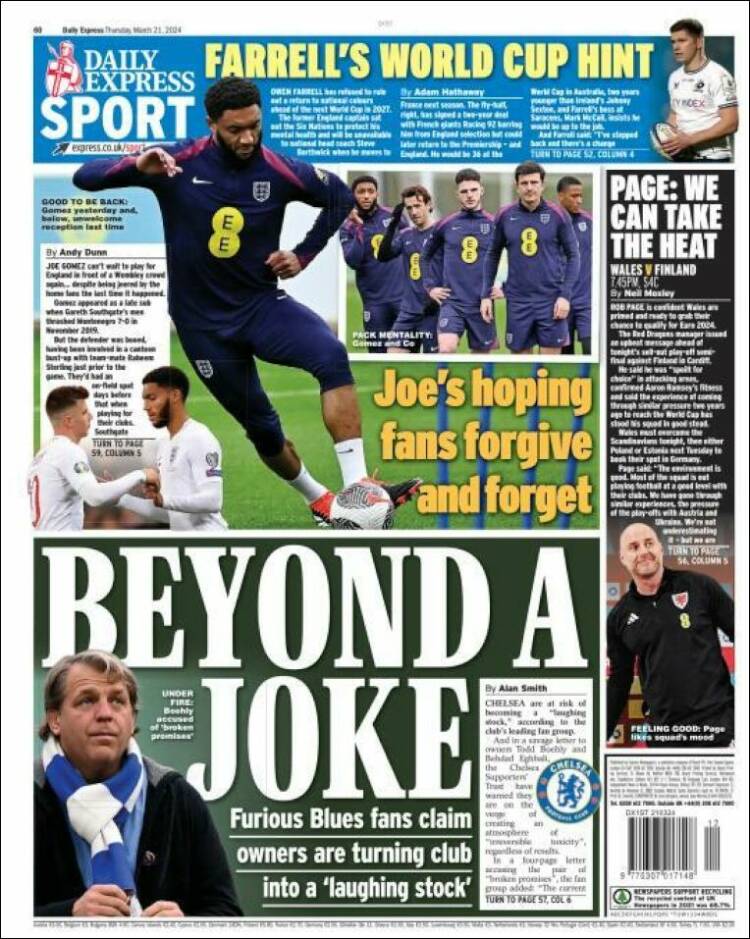 Portada de Express Sport (Reino Unido)