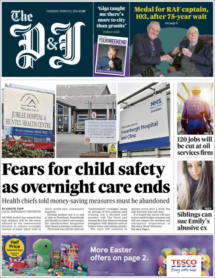 Portada de The Press and Journal (Reino Unido)
