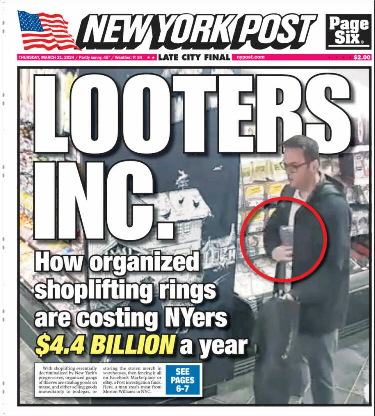 Portada de New York Post (USA)