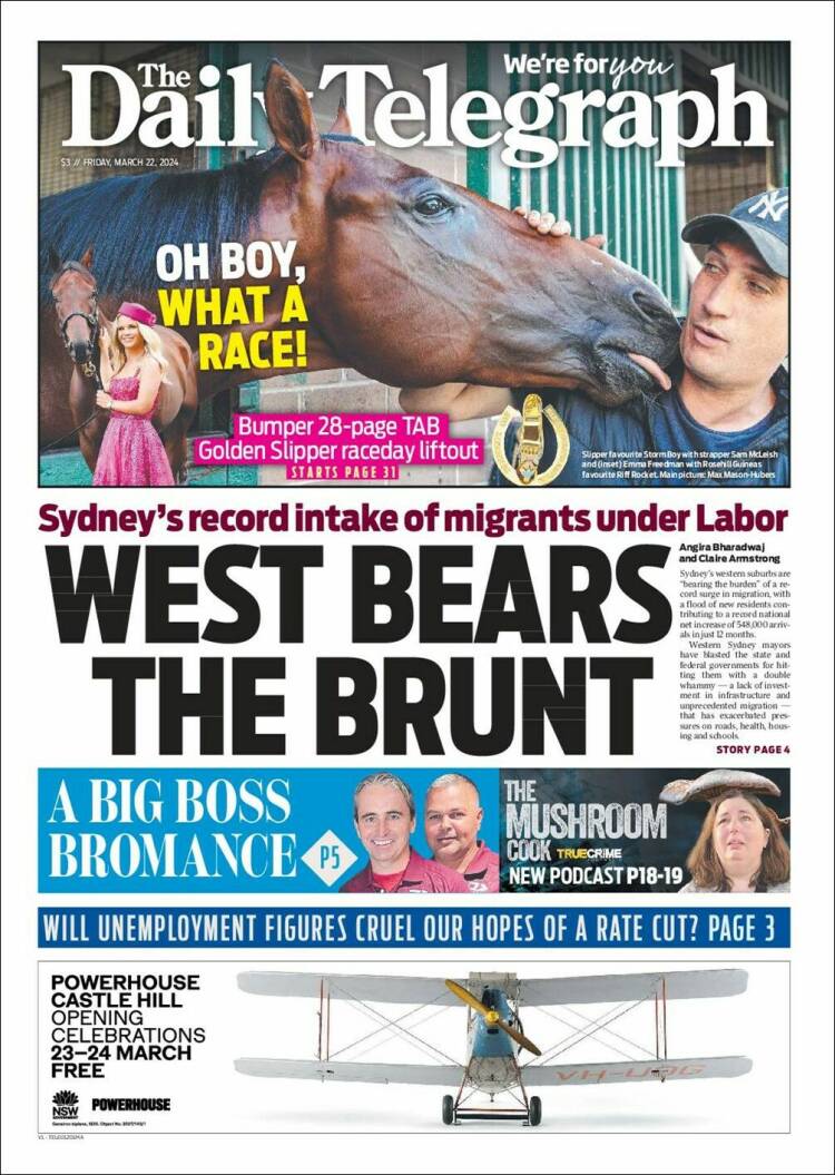 Portada de The Daily Telegraph (Australia)