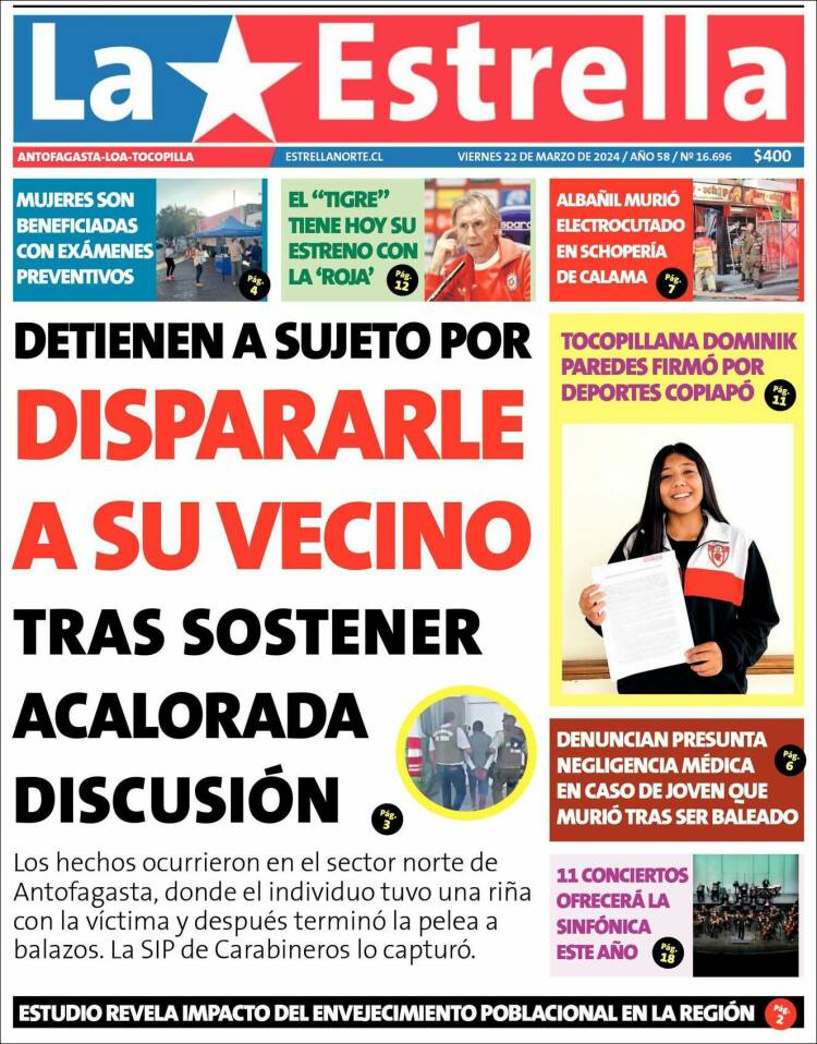 Portada de La Estrella del Norte (Chile)