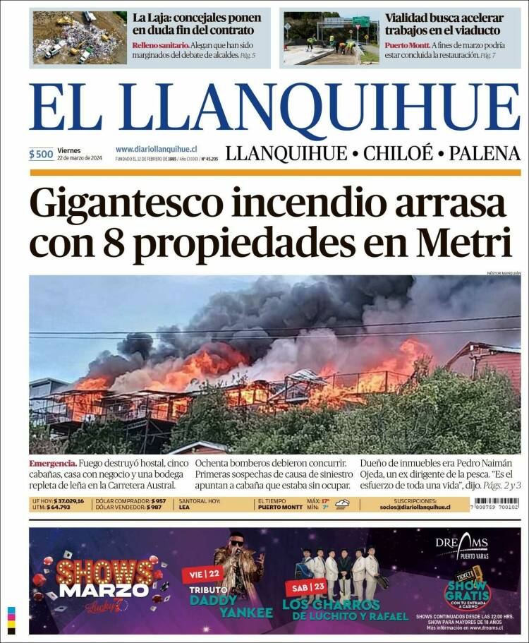 Portada de El Llanquihue (Chile)