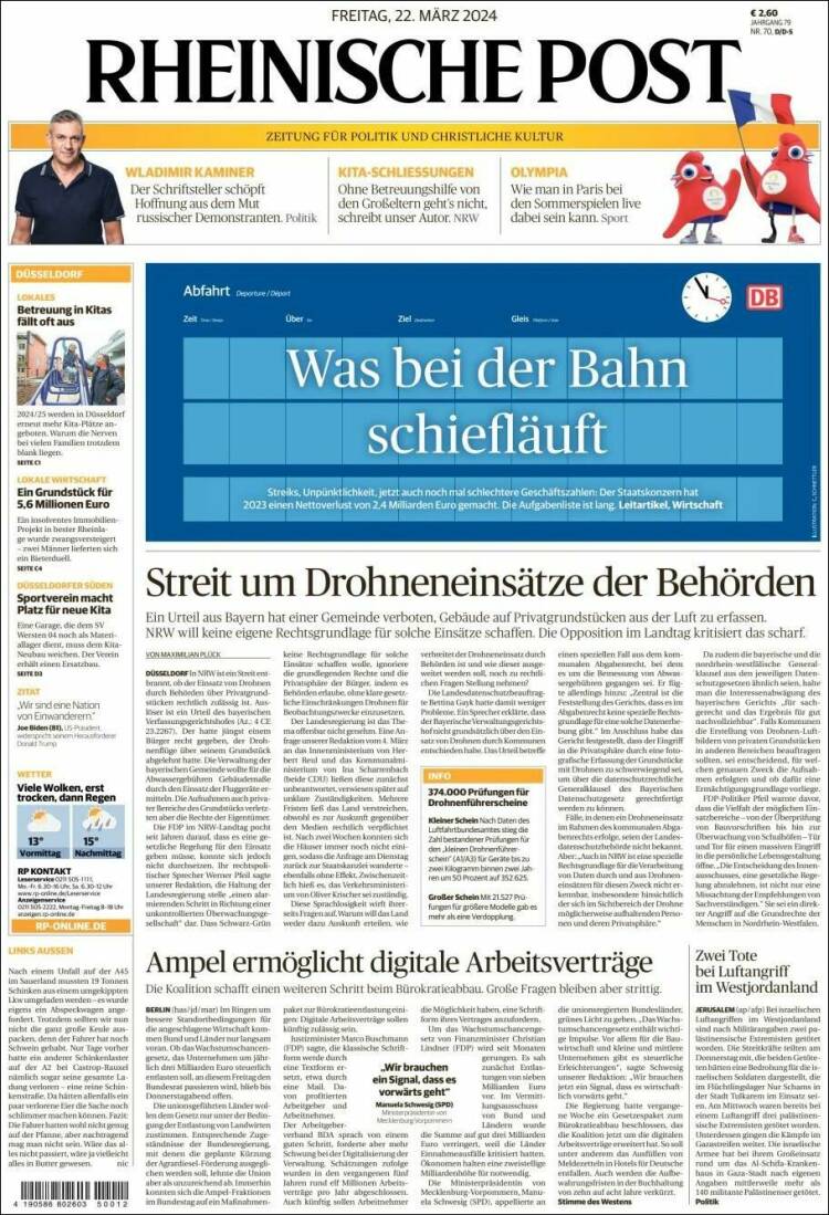 Portada de Rheinische Post (Alemania)