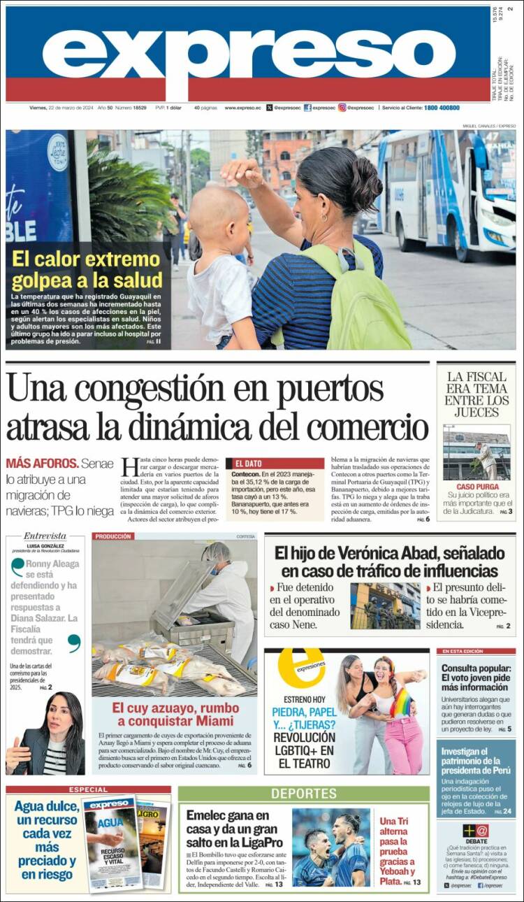 Portada de Expreso (Ecuador)