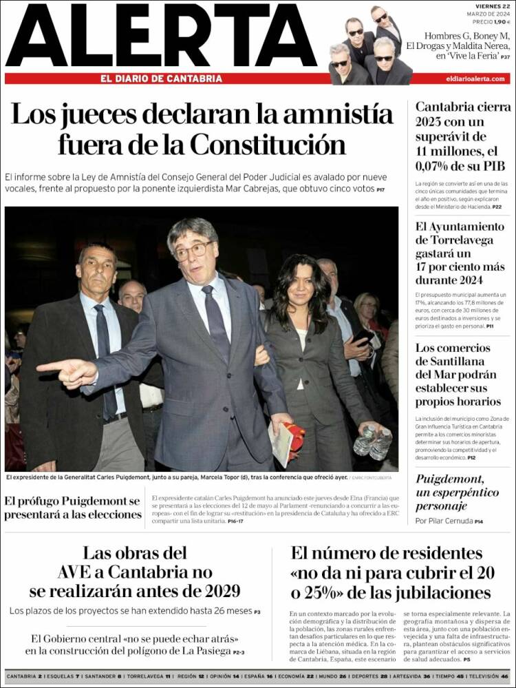 Portada de Alerta - El Diario de Cantabria (España)