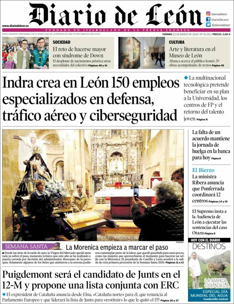 Portada de Diario de León (España)