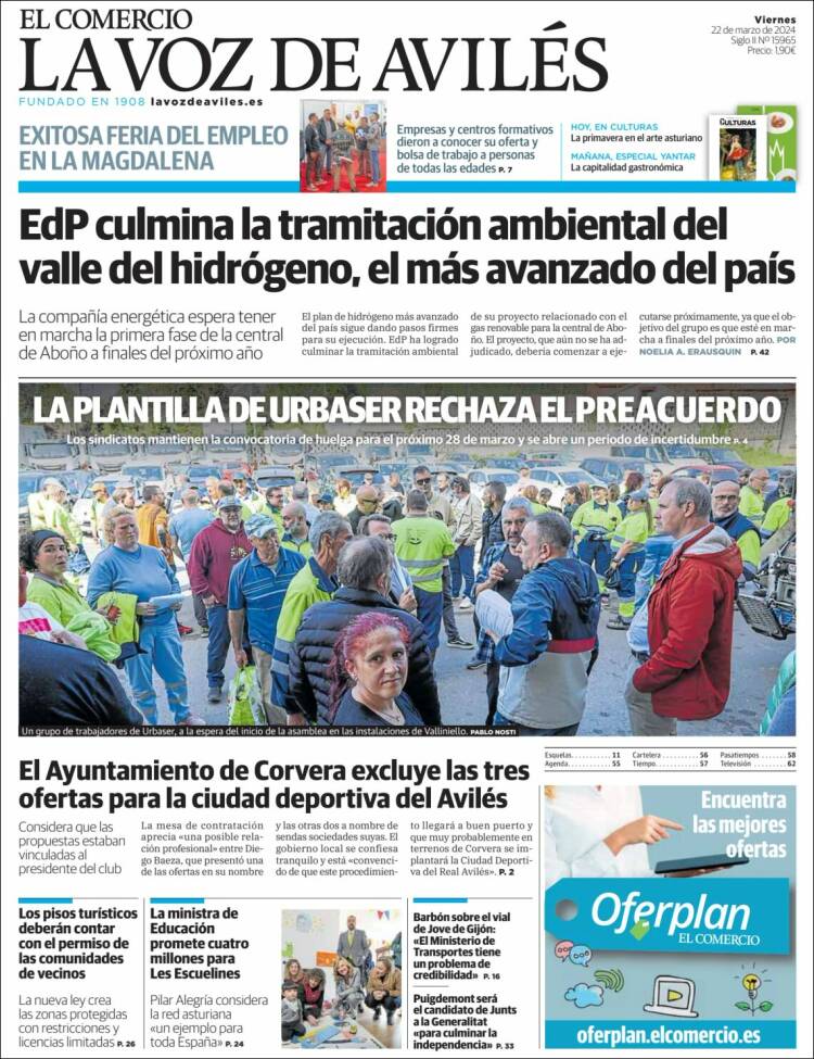 Portada de El Comercio - Avilés (España)