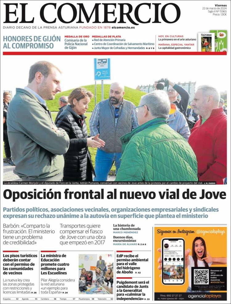 Portada de El Comercio - Gijón (España)