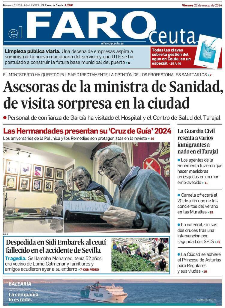 Portada de El Faro de Ceuta (España)