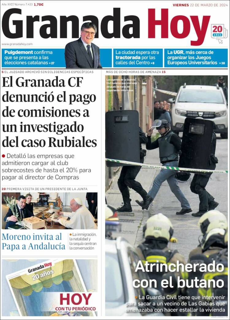 Portada de Granada Hoy (España)