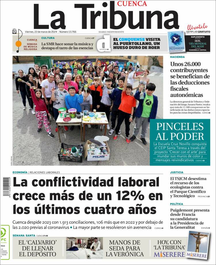 Portada de La Tribuna de Cuenca (España)
