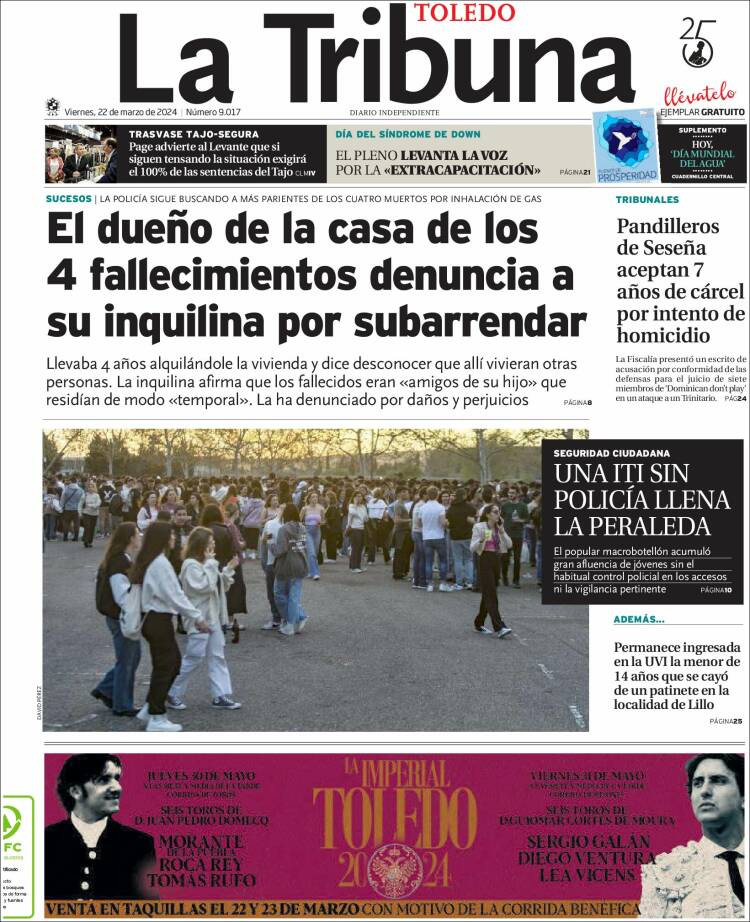 Portada de La Tribuna de Toledo (España)