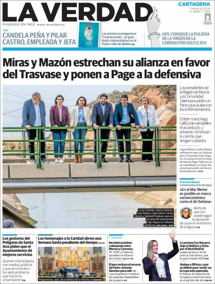 Portada de La Verdad de Cartagena (España)
